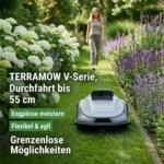 TERRAMOW V600 mit Garage, Mähroboter, smarter Rasenroboter für 600 m², Gartenpflege ohne Begrenzungskabel – Bild 5