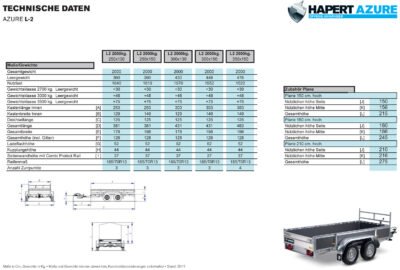 Hapert Azure L-2 - 2700 - Tandemanhänger - 2700 kg – Bild 5