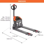 Elektrischer Kompakt-Hubwagen – Europalette – Max. Tragfähigkeit 1500 kg – Bild 2